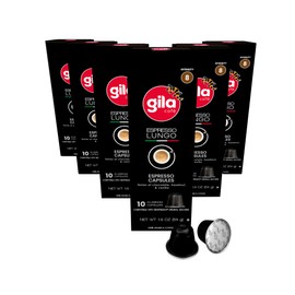 GILA Cafe Espresso Lungo aluminun coffee capsules compatible with Nespresso Original Machines Pack (6 pack x 10), 60 count
