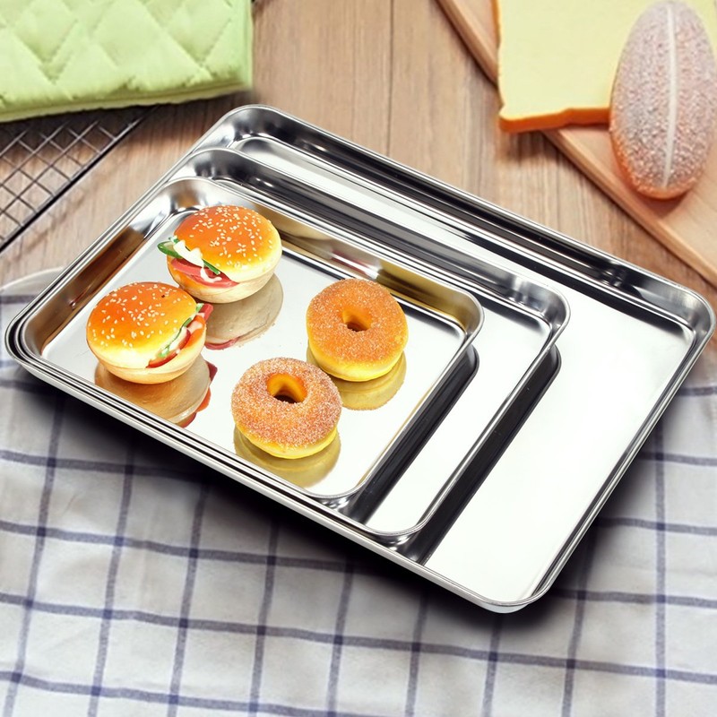 Cookie Sheet Baking Sheet Set of 3, Bastwe Commercial Grade