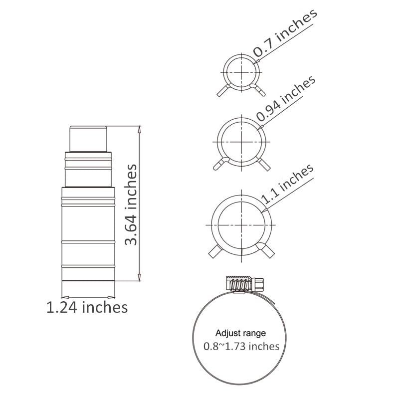 Talea Dishwasher Rubber Material Plumbing-Equipment Drain Hose Adapter For Garbage