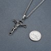 Stainless Steel Jesus Christ Crucifix Cross Religious Pendant Necklace, Unisex,