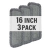 16.5 inch Mop Pads Refills, 3 Pack Microfiber Reusable Replacement