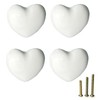 Mimhooy 4 Pack White Ceramic Drawer Knobs Decorative Cabinet Knobs,