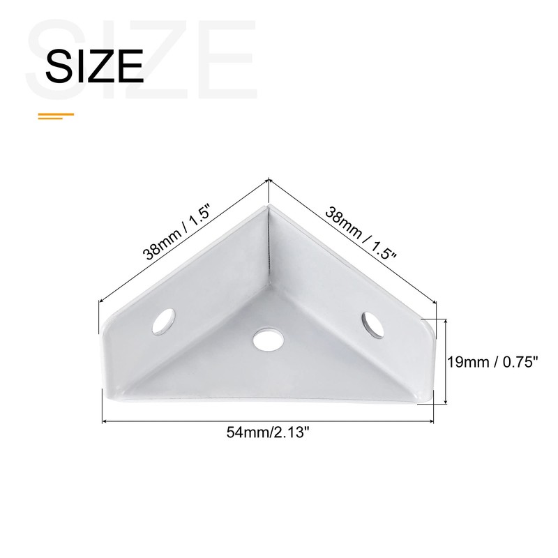 sourcing map 4Pcs Angle Corner Brackets 38mm x 38mm, Cold