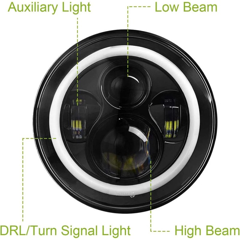 Unbranded Pair For Suzuki Samurai SJ410 DOT 7"inch LED Round