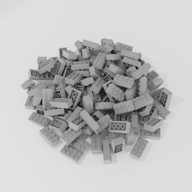 TTEHGB TOY Classic Bulk Brick Block 2x4, 200 Piece Building Bricks Light Gray, Compatible with All Major Brand Parts and Pieces(Colour:Light Gray)