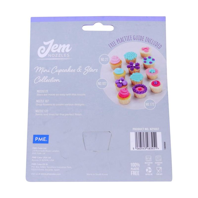 PME NZ1007 Jem Nozzle Set - Mini Cupcakes & Stars