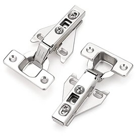 Probrico Soft Opening Kitchen Cabinet Hinges 2 Pairs (4 Pieces), Brushed Satin Nickel Face Frame Mounting Concealed Hinges for Kitchen Cupboard Hardware, with Mounting Screws