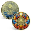 ACGZQY Sobriety Coin, 6 Year Sunflower Butterfly Sobriety Chip AA