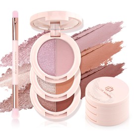 Color Nymph 6 Colors Eyeshadow Makeup Palette | 6-IN-1 Multi-Colored Shimmer & Matte Long-Lasting Travel Size Eye Shadow Make up Kit, Stacked Makeup Design Includes Eyeshadow Brush and Mirror (Purple)