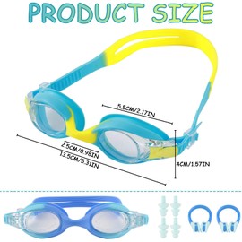 AYNKH Kids Swimming Goggles Anti Fog Swimming Goggles Leakproof Kids Swimming Gear Youth Swimming Goggles 6-14 Birthday Children's Day Easter Gift 2 Pack