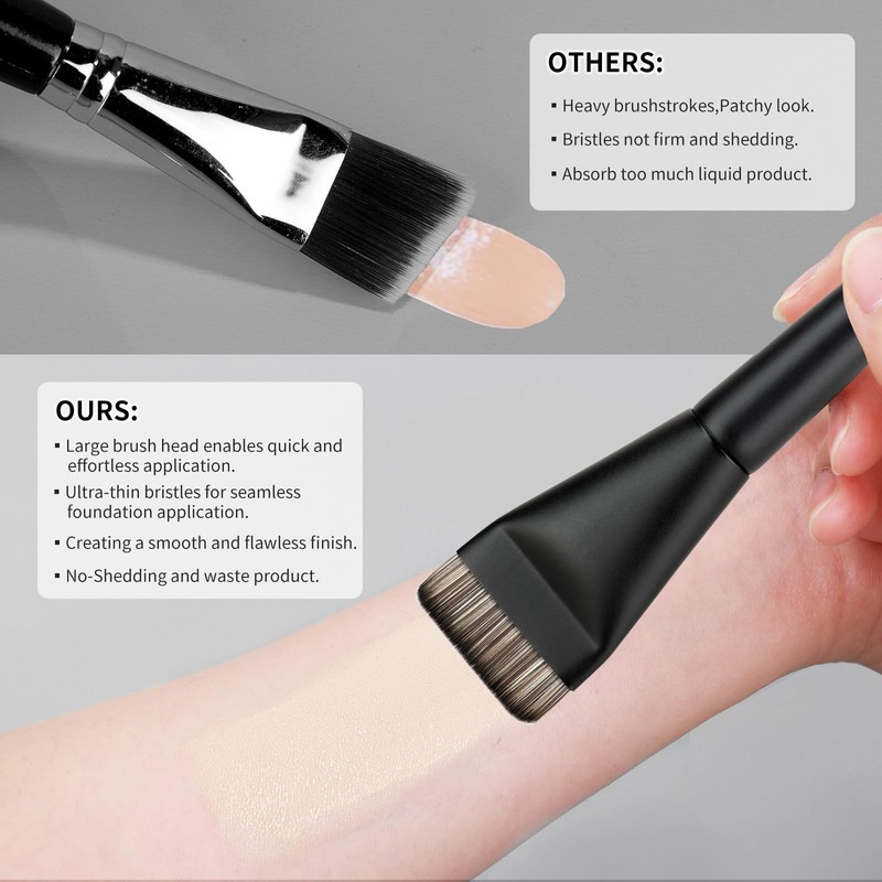 MSQ Ultra Thin Foundation Brush Black for Liquid Makeup Cosmetics