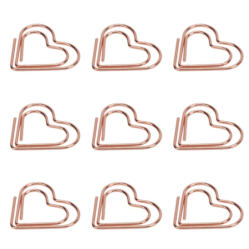 100Pcs Paper Clips Rose Gold Unique Shape Electroplating Process Lightweight