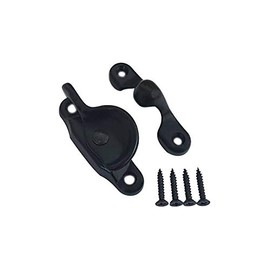 QCAA Forged Brass Sash Lock in Solid Brass, CTC 2", Matte Black, Made in Taiwan, 1 Pack