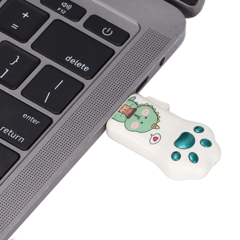 Flash Drive Green Dinosaur Pattern Cat Paw Shape USB2.0 Memory