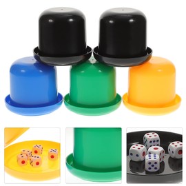 CLISPEED 5pcs D6 Dice Poker Dice Shaker Cups with Lid Dice Cups Cup with Lid Party Dice Stacking Cups Dice Stacking Cup Dice in a Cup Dice and Cup Dice Shaker Cup Dice Toy With Cover Base
