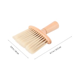 Vaguelly Portable Wooden Handle Neck Duster Brush for Barbers Durable Broken Hair Cleaning Brush Fine Bristle Hair Cutting Kit for Salon and Home Use Beige