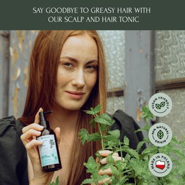 Vis Plantis Leave-in Scalp Tonic with Mint & Menthol | 150 ml Sebum Control Lotion for Oily Hair & Roots | Oily Scalp Moisturiser, Soothing & Cooling Hair Tonic | Nourishing Greasy Hair Care Treatment