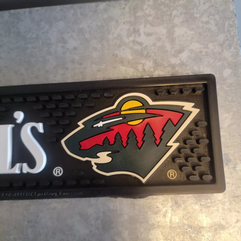Jack Daniel's Rubber Bar Rail Spill Mat MN Wild Logo