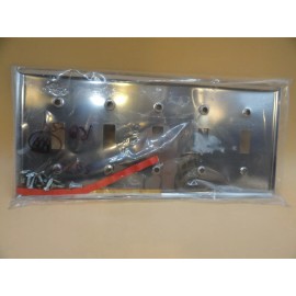BRYANT 5 GANG RECEPTACLE SWITCH PLATE STAINLESS STEEL S575 (QTY 1)