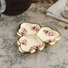 fanquare 3 Compartment Platter, Gold Porcelain Appetizer Serving Tray, Floral