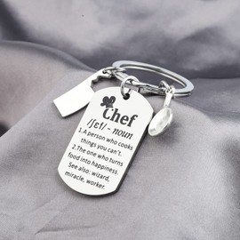 Gzrlyf Chef Keychain Chef Definition Gifts Culinary Gifts for Chef Cooks Chef Appreciation Gift Culinary School Gifts (Chef noun DT Keychain)