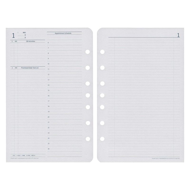 Franklin Planner Original 2 Pages Per Day Daily Pages 1