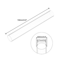 sourcing map Acrylic Pipe Clear Rigid Round Tube 17mm ID 20mm OD 6" for Lamps and Lanterns, Water Cooling System - 150mm