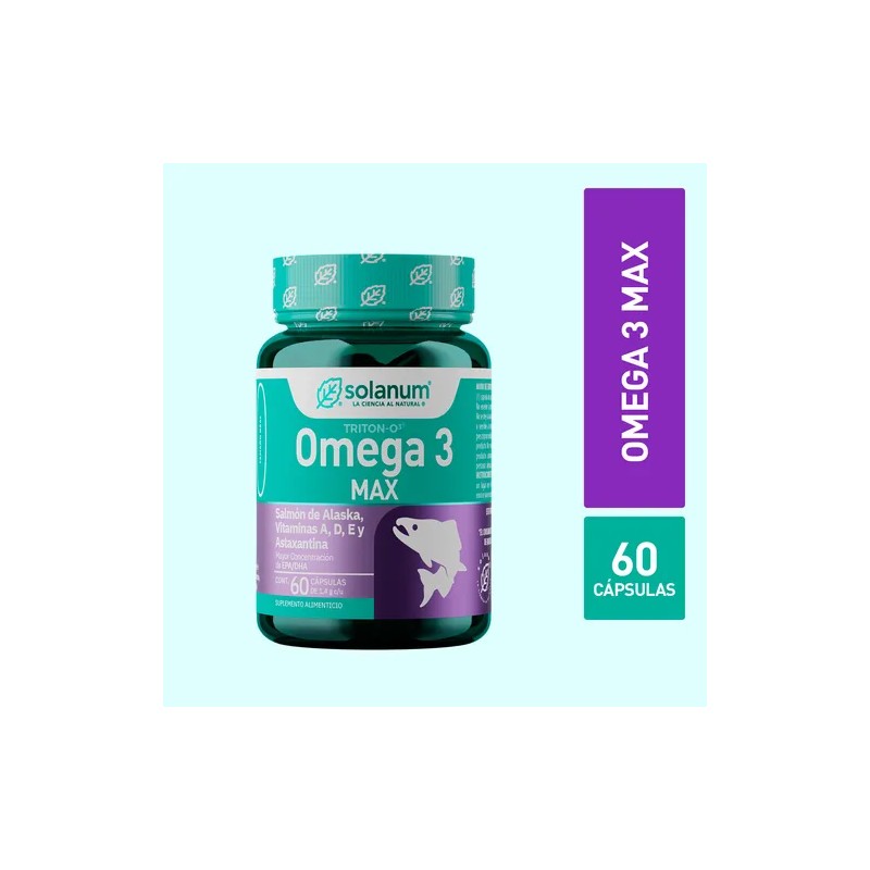 Solanum Línea Turquesa Omega 3 Max +vitaminas A,d,e- 60 Caps