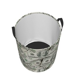 Gbuzozie Money Round Laundry Hamper Hundred Dollar Bill Storage Basket Toys Clothes Organizer Bin For Home Bathroom Bedroom Dorm Nursery, 62l