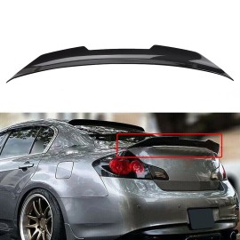 Unbranded Fits Infiniti G35 G37 4/Door Sedan PSM Rear Trunk Spoiler Wing Lip Carbon Fiber