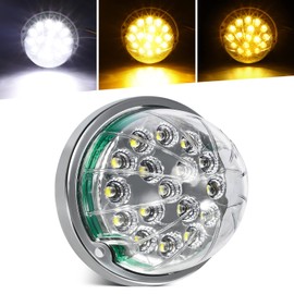 Partsam 1PCS Dual Revolution 17 Led Watermelon Light for Semi Truck, Amber Turn Signal and Marker to White Auxiliary Light, Underglow Lights Compatible with Freightliner Kenworth Peterbilt
