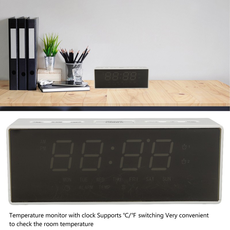 Digital Mirror Alarm Clock Multifunctional LED Mirror Electronic Clocks for