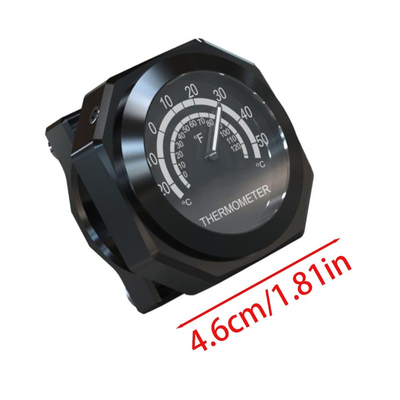 Baceyong Motorcycle Handlebar Thermometer Gauge Luminous Alloy Temperature Gauge Waterproof