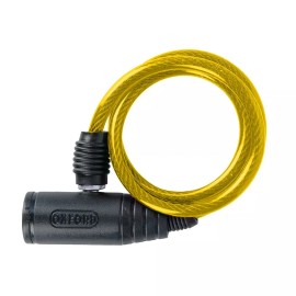 Oxford Motorcycle Bumper Compact Cable Lock 6MM x 0.6M Yellow