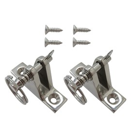 JRSHOME Updated Bimini Top Deck Hinge with Removable Pins, Marine Grade 316 Stainless Steel Deck Hinge Set with 316 Stainless Steel #5(M5) Screws, Pack of 2