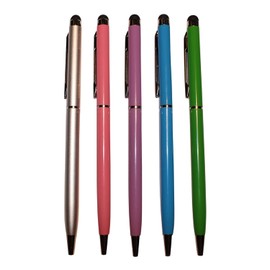 Dealbude24 5 x 2-in-1 Touch Display Ballpoint Pen Stylus Pen Slim Pen Red