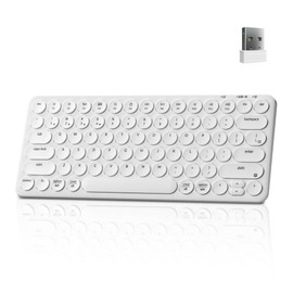 Keychron B3 Pro 75% Ultra-Slim Wireless Keyboard, 2.4GHz, Bluetooth 5.2 / Wired USB Connection, Portable Silent White Bluetooth Keyboard for Mac Windows Linux Tablet Phone