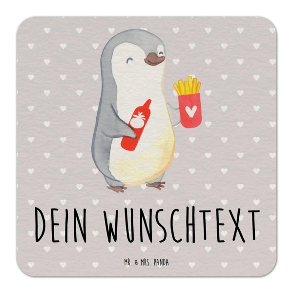 Mr. & Mrs. Panda Personalisierter Bierdeckel Pinguin Pommes 100er Set