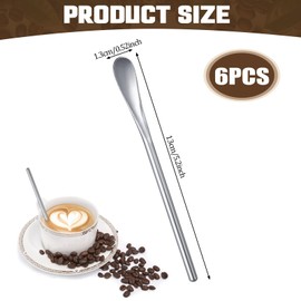 Tucnoeu Set of 6 Small Spoons Coffee Spoons Stainless Steel Mini Spoon for Espresso Ideal for Kitchen, Bar and Party