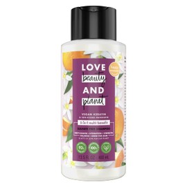 Love Beauty And Planet Sulfate-Free Shampoo Deep Cleanse, Hydrate, Strengthen, Volumize & Shine Vegan Biotin & Sun-Kissed Mandarin 5-in-1 Multi-Benefit Nourishing Shampoo 13.5oz