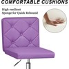 VECELO PU Leather Mid-Back Armless Vanity Chair Adjustable Height 360°