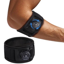 Tennis Elbow Brace for Men & Women (XL for Larger Arms Only), Elbow Brace for Tendonitis and Tennis Elbow and Golfer's Elbow, Adjustable Elbow Strap (Black, XL)