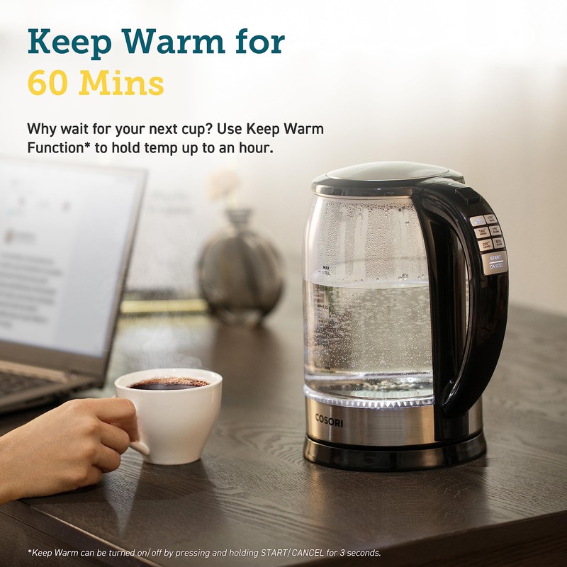 COSORI Electric Kettle Temperature Control with 6 Presets, 60min Keep