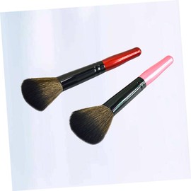 TOVINANNA 2pcs Makeup Brush Set Nylon Bristles Wooden Handle for Women Daily Professional