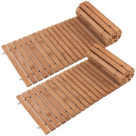 Tangkula 8 ft Roll-Out Garden Pathway, Outdoor Straight Walkway W/Steel Wire & Anti-Slip Texture, Wooden Boardwalk for Garden, Backyard, Seaside, Beach, Wedding, Party, Pathways