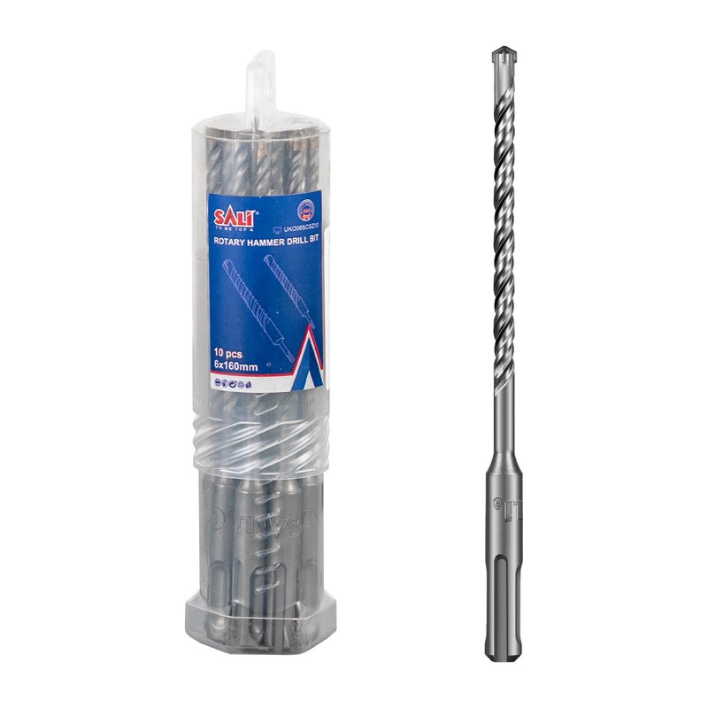 SALI 10PCS SDS Plus Rotary Hammer Drill Bit Concrete Drill