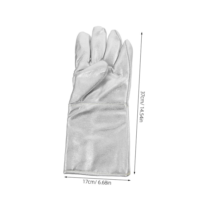 Hohopeti 2pcs Heat Resistant Work Gloves Fireproof Insulated Mitts for