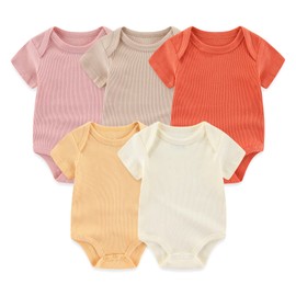 Tone Short-Sleeved Bodysuits for Newborns Baby Boys and Girls 0-3 m/3-6 m/6-9 m/9-12 m Cotton, Multi-colour solid onesie 1
