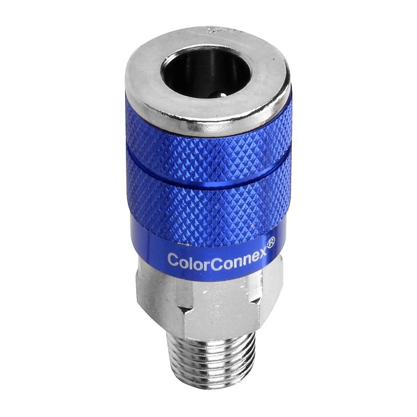ColorConnex Coupler, Automotive Type C, 1/4" MNPT, Blue - A72420C