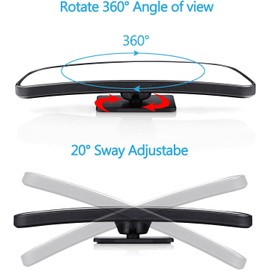 LIBERRWAY Espejo de punto ciego para coches, espejo lateral de coche, espejo ciego, espejo de punto ciego, espejo de gran angular, espejo retrovisor convexo, diseño de palo ajustable